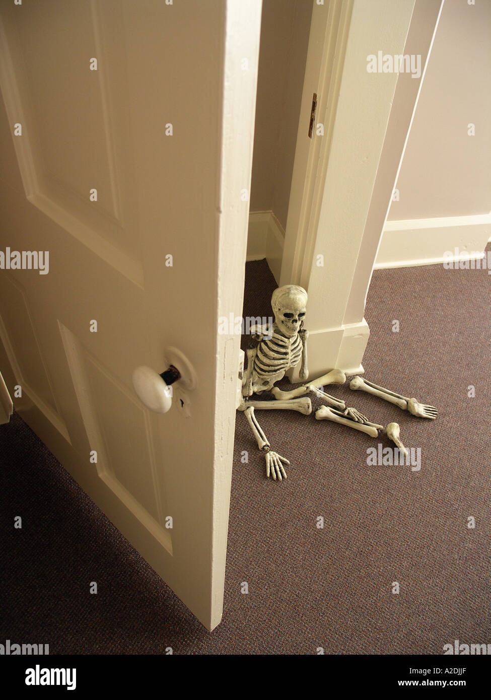 Skeleton Coming Out Of The Closet Stock Photo 5994158 Alamy