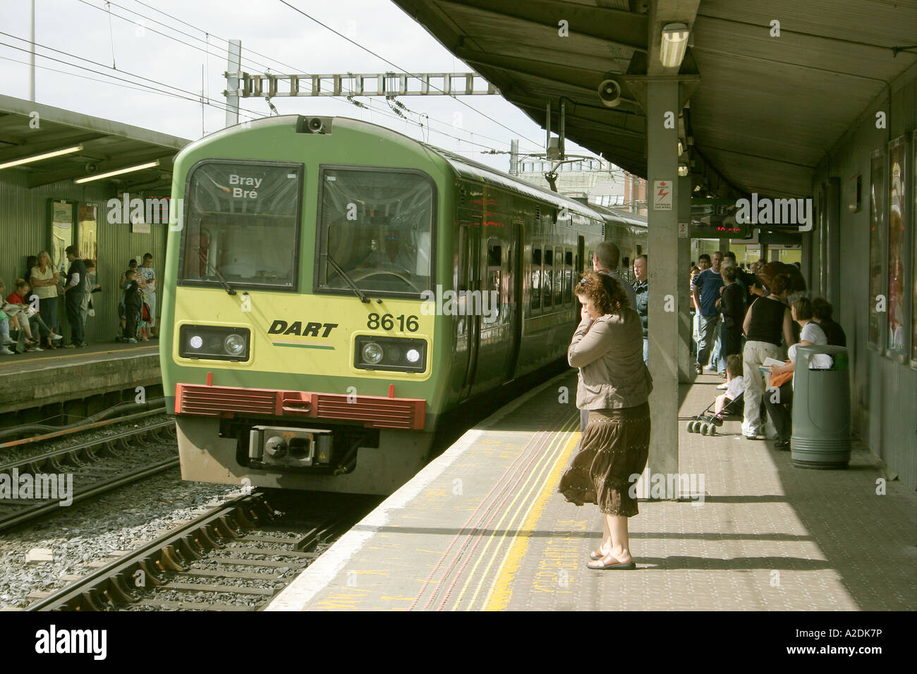 Dart entering Tara Street Station Dublin Ireland Eire Stock Photo Alamy