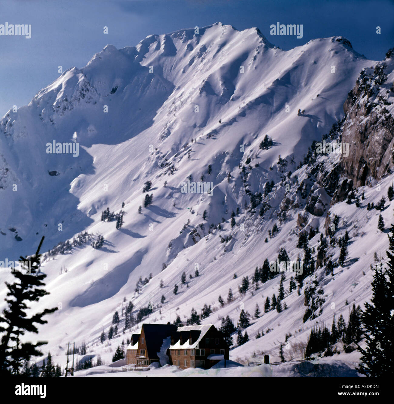 Mount Superior towers over Alta Peruvian Lodge at the Alta Ski area in