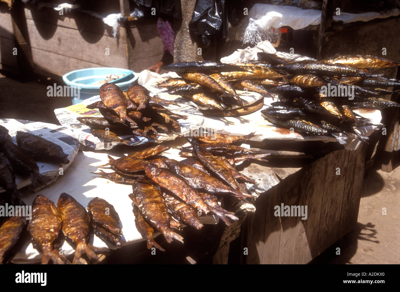 Smoked fish for sale at market, Accra, Ghana Stock Photo Alamy