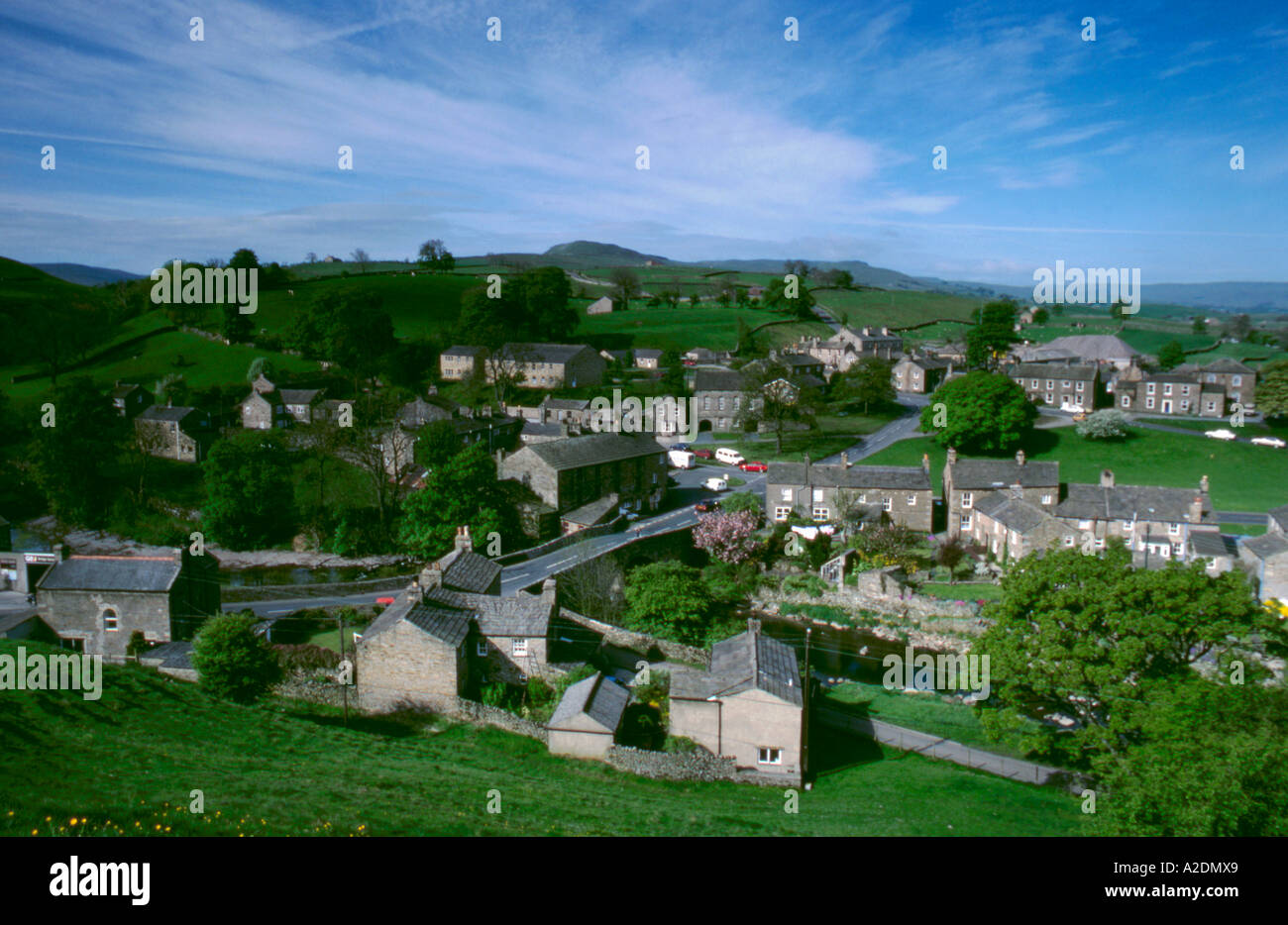 Village of Bainbridge from Brough Hill, Wensleydale, Yorkshire Dales