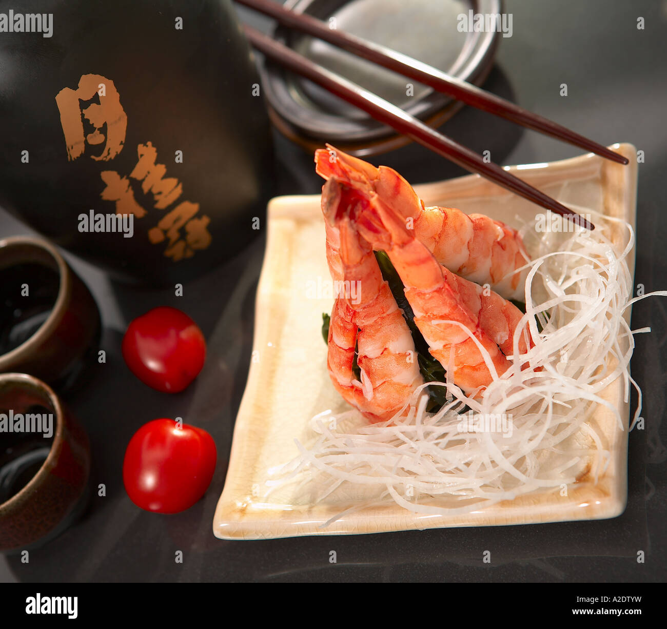 sashimi made of prawn Stock Photo Alamy