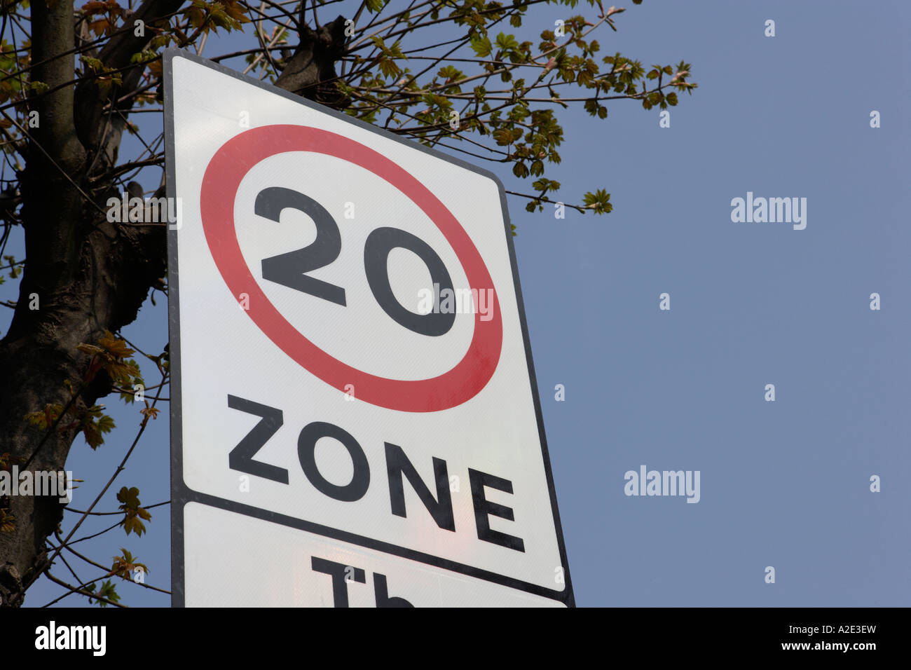 20 Miles Per Hour Zone Stock Photo