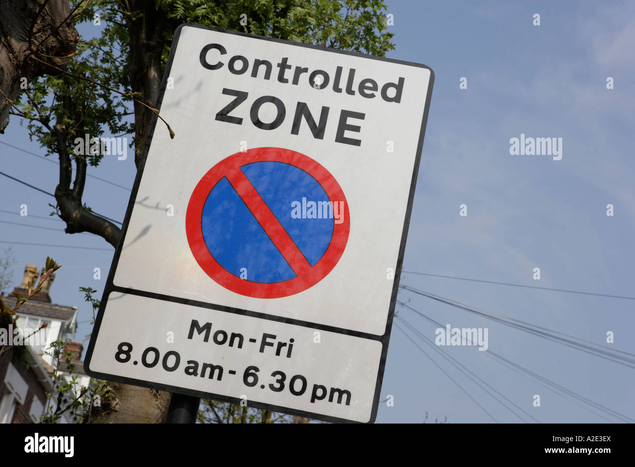 Controlled Zone Sign Stock Photo Alamy