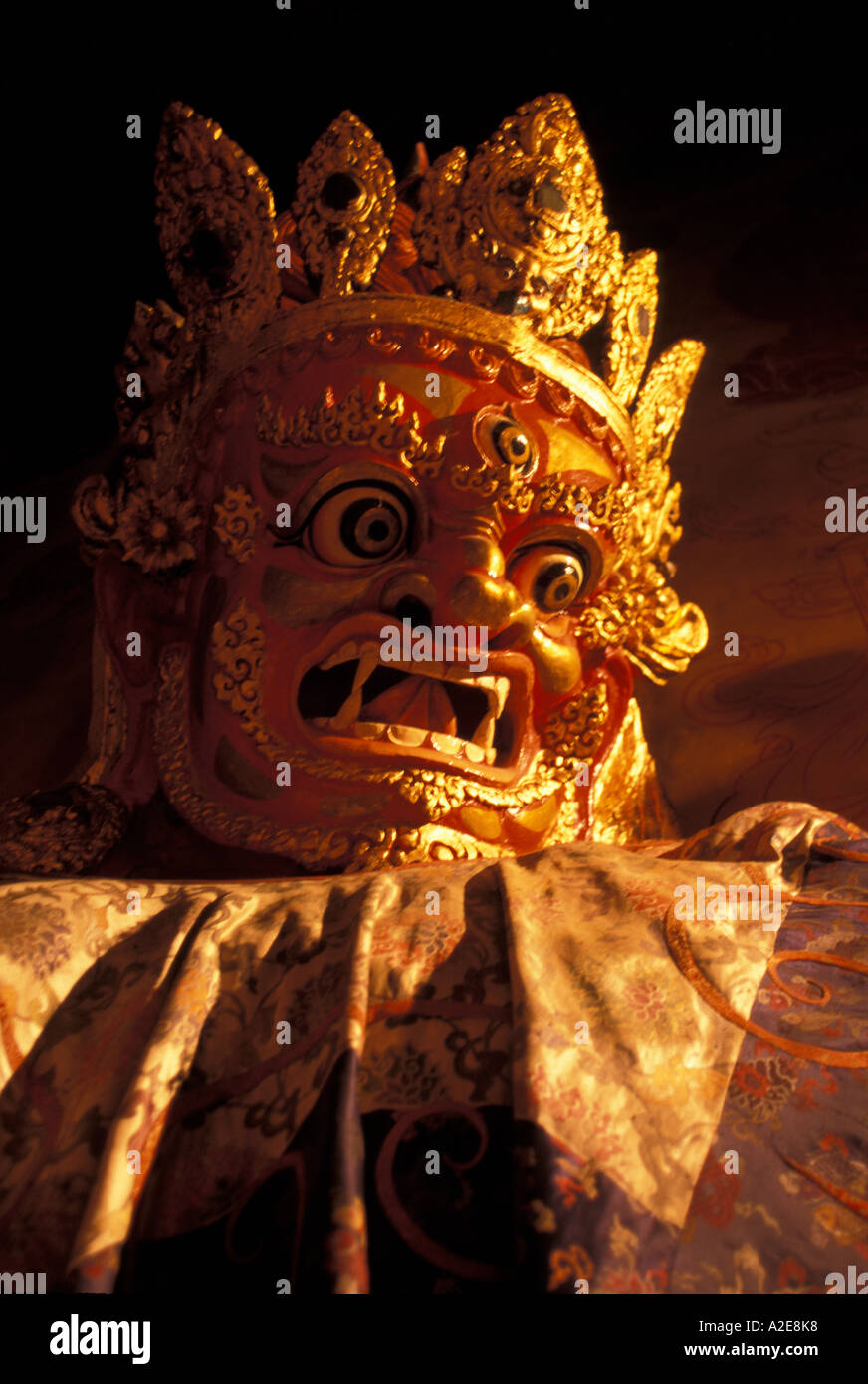 Tibet- Shigatse. Wrathful deity at Tashilumpo monastery Stock Photo