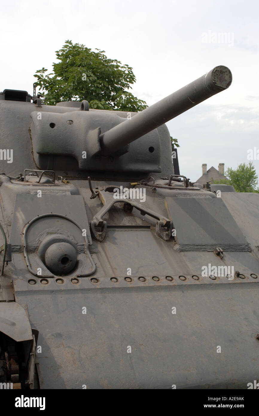 Sherman Tank from WW2 on display at the Veterans Hospital in Sandusky Ohio OH Stock Photo