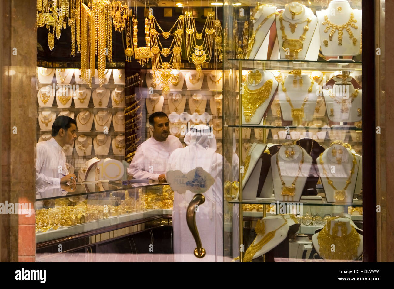 Dubai Deira gold market gold souk sheikh Dubai Gold Souk Stock Photo
