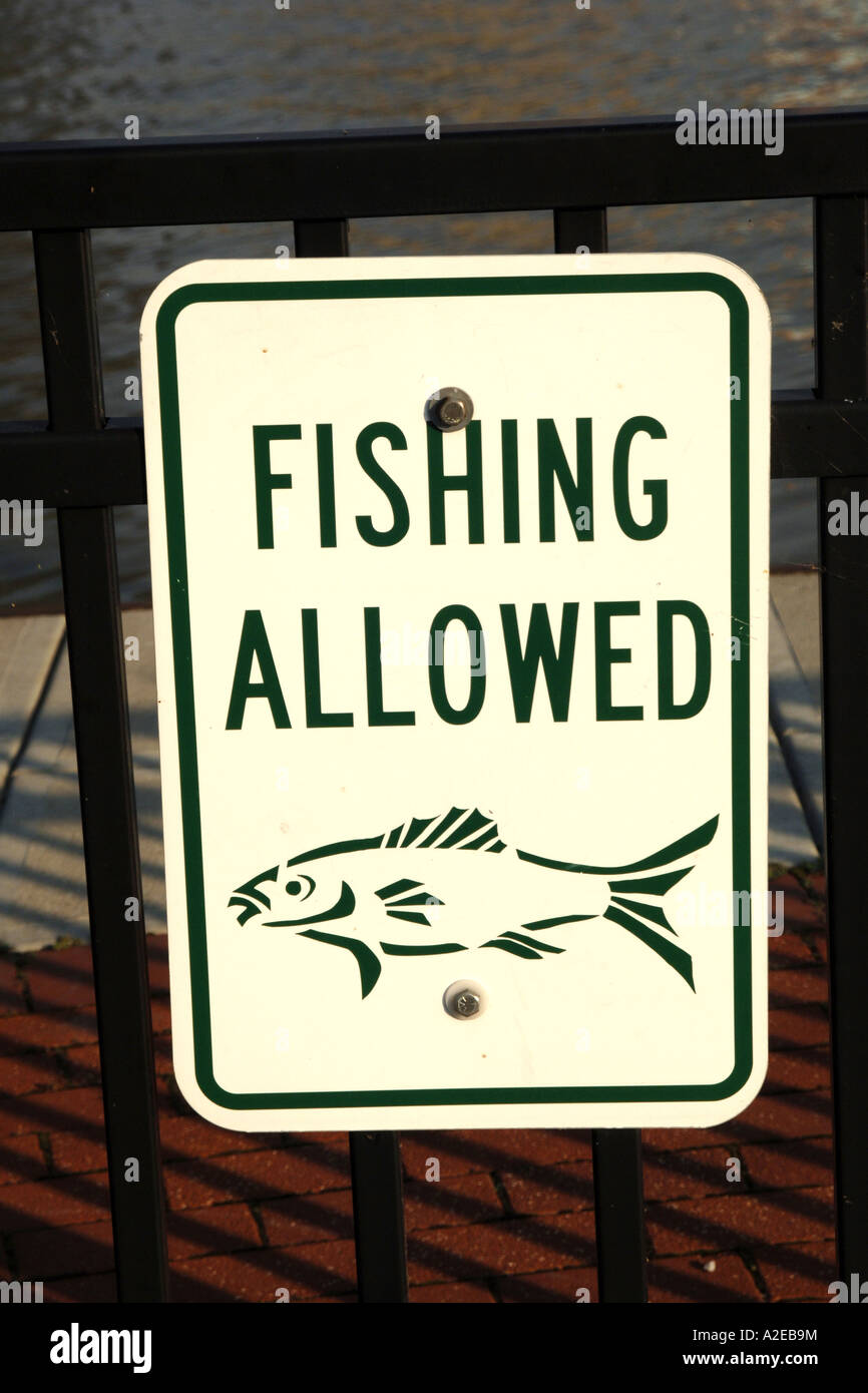 Fishing Allowed Sign Stock Photo