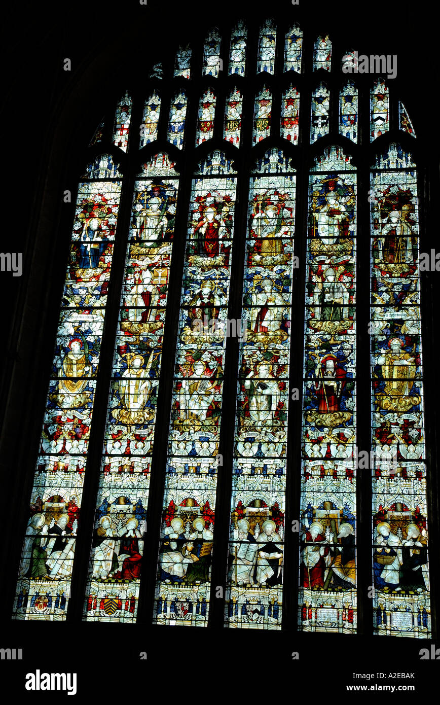 Stained glass window Hereford Cathedral Stock Photo Alamy