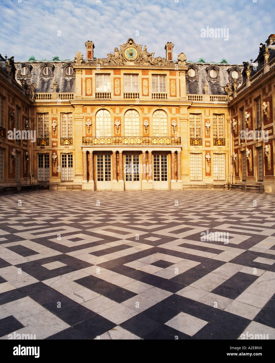 Paris France Versailles castle marble court Stock Photo