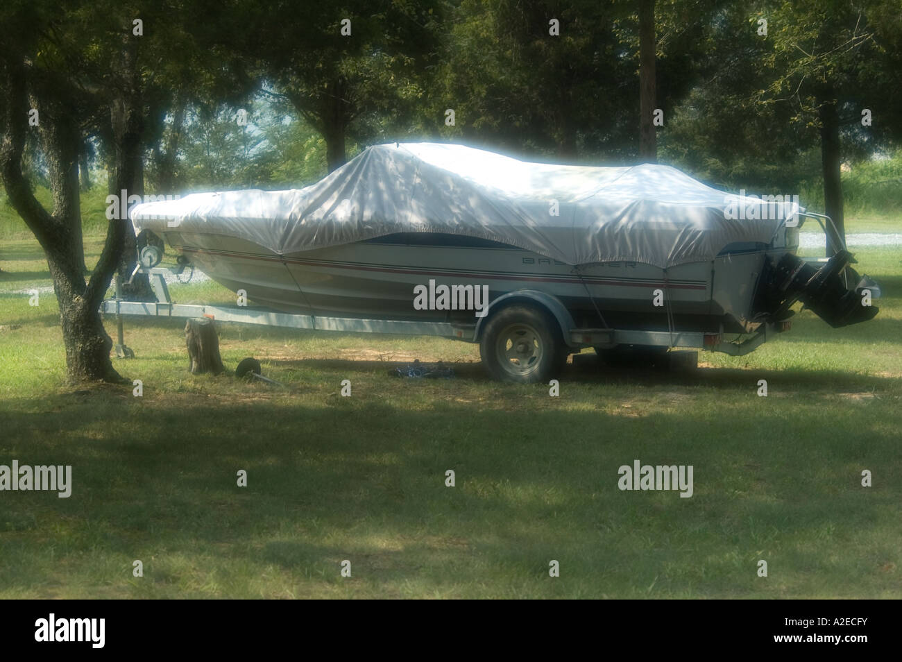 Ski Boat covered Douglas Lake East Tennessee Stock Photo Alamy