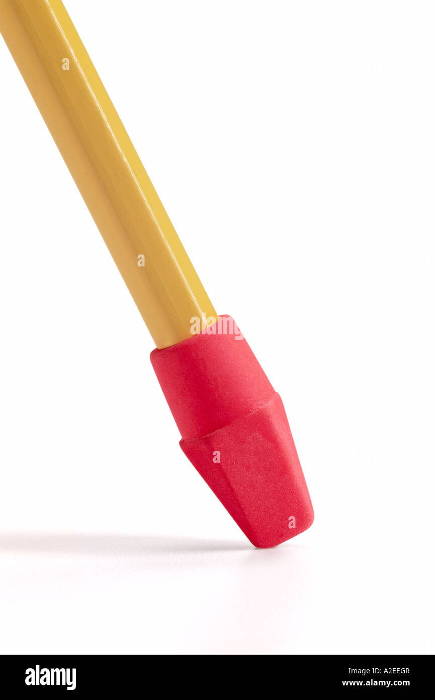 Yellow #2 Lead Pencil With Eraser Studio Still Life With White Background Stock Photo
