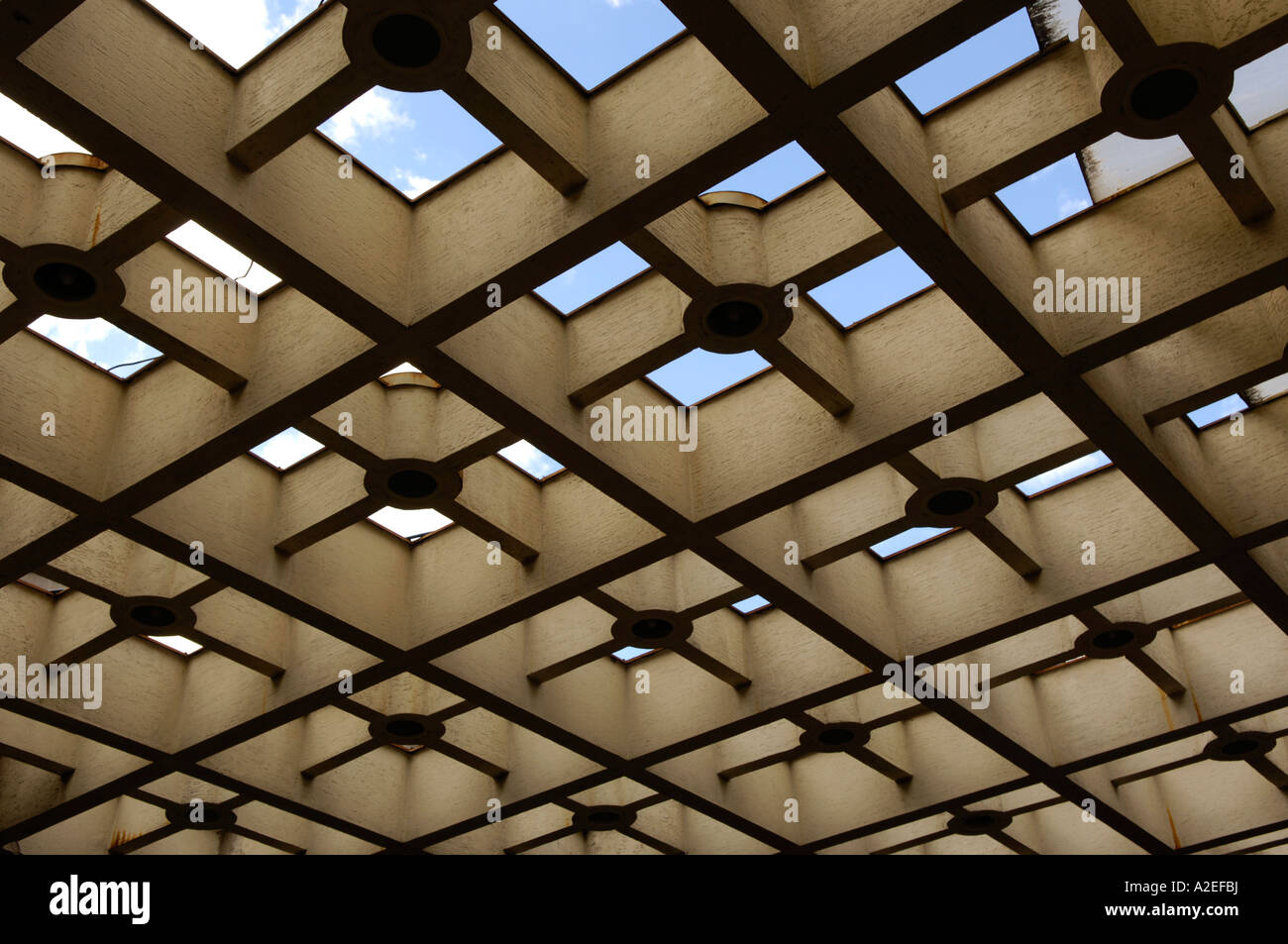 roof with a grid structure Stock Photo