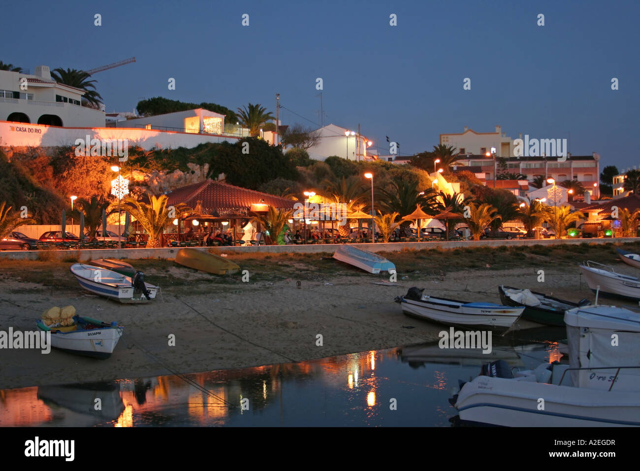 Cafes Restaurants Nightlife at the Waterfront in Alvor Algarve Portugal ...