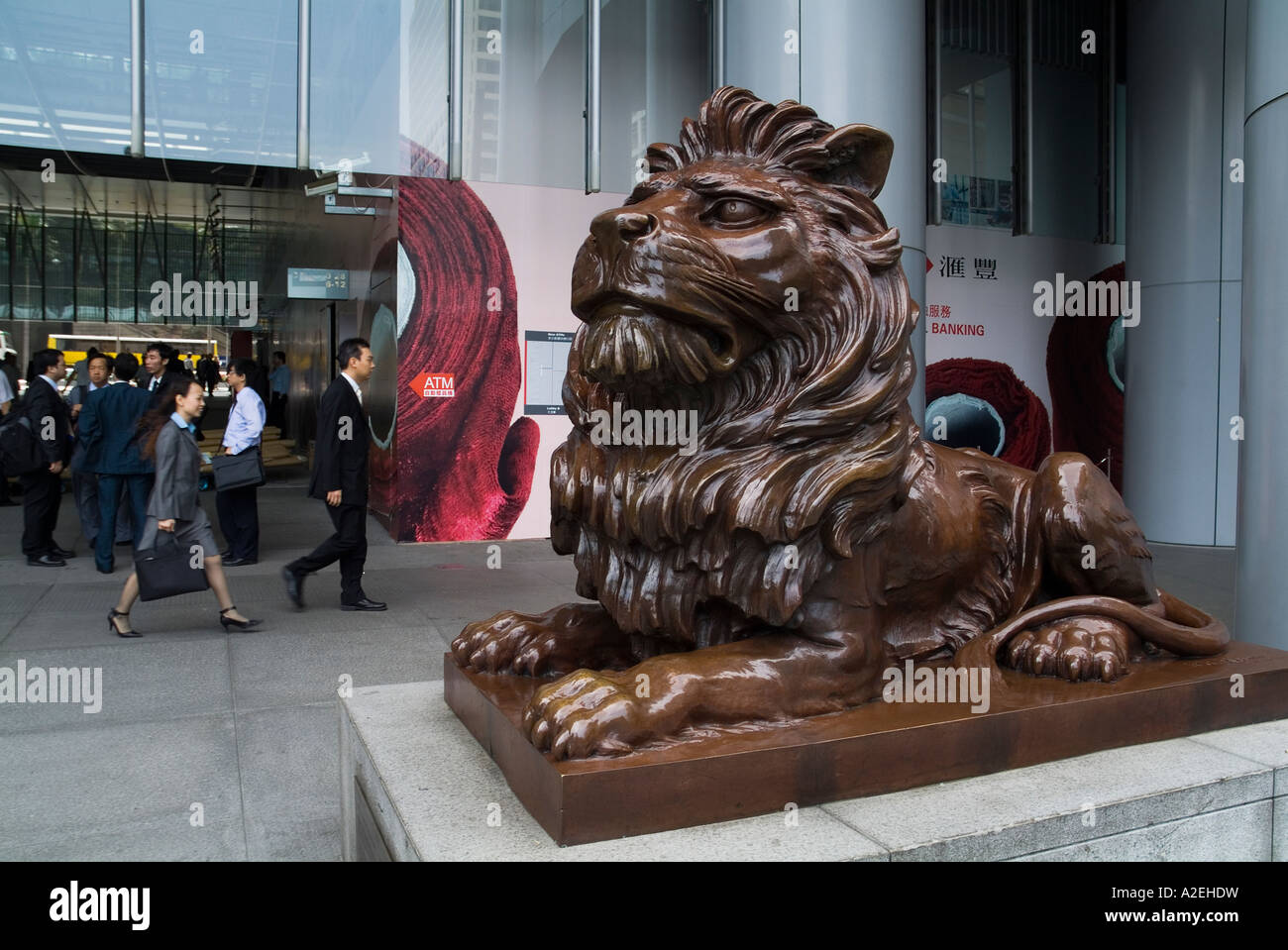 Dh Hsbc Bank Headquarters Central Hong Kong Bronze Lion