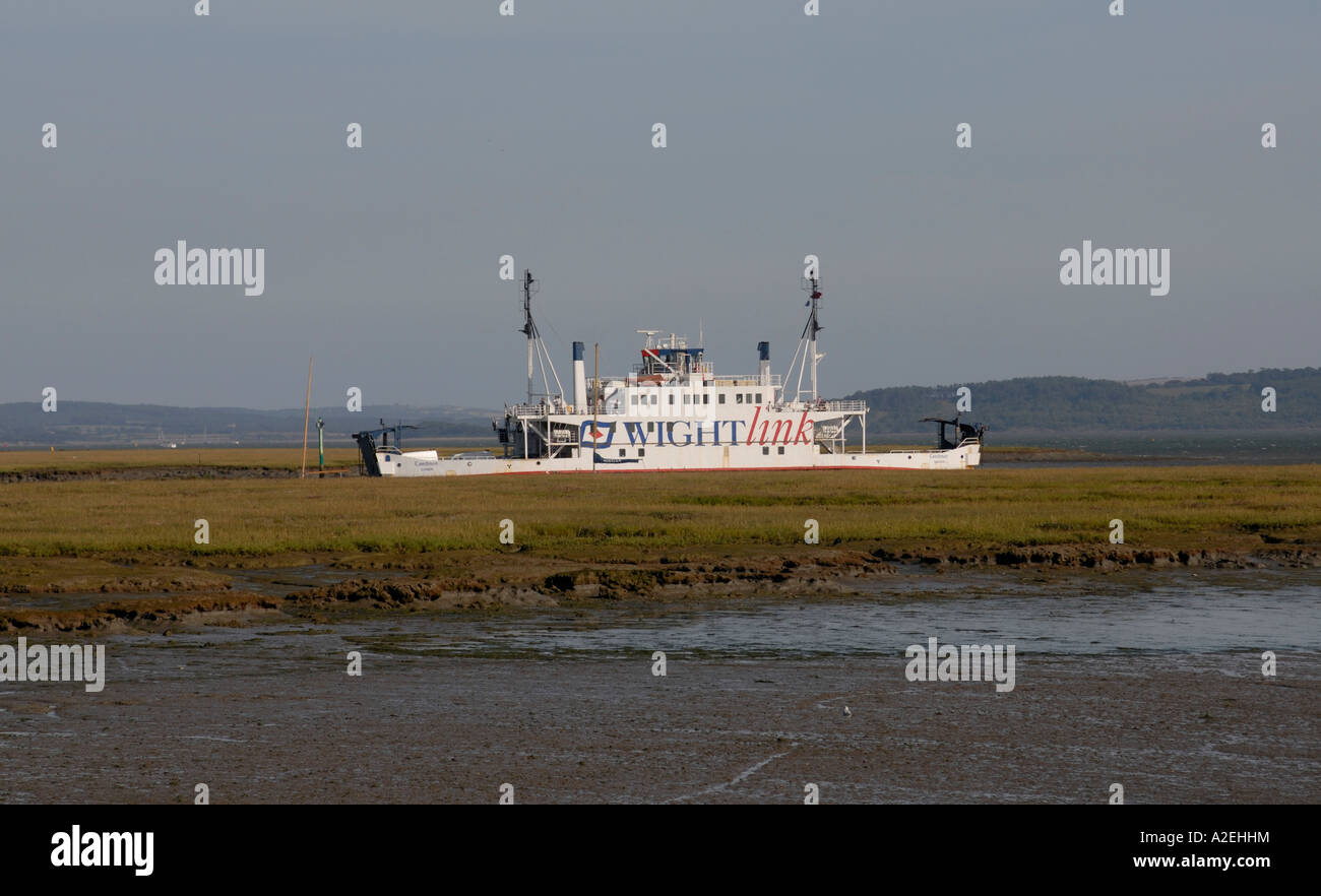 The Isle of Wight ferry enters the Lymington River Stock Photo Alamy