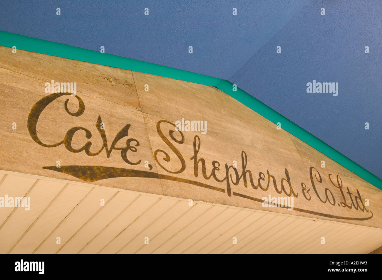BARBADOS, Bridgetown, Broad Street, Cave Shepherd, Store Sign Stock