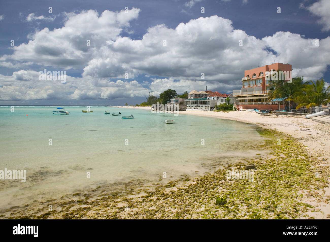 BARBADOS, St. Lawrence Gap, View of Little Bay Stock Photo Alamy