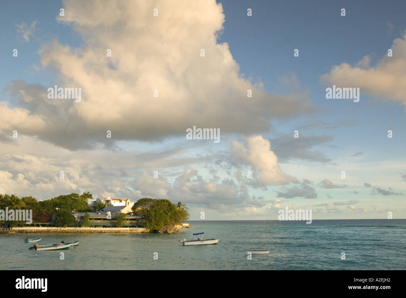 BARBADOS, St. Lawrence Gap, Sunset View of Little Bay Stock Photo Alamy
