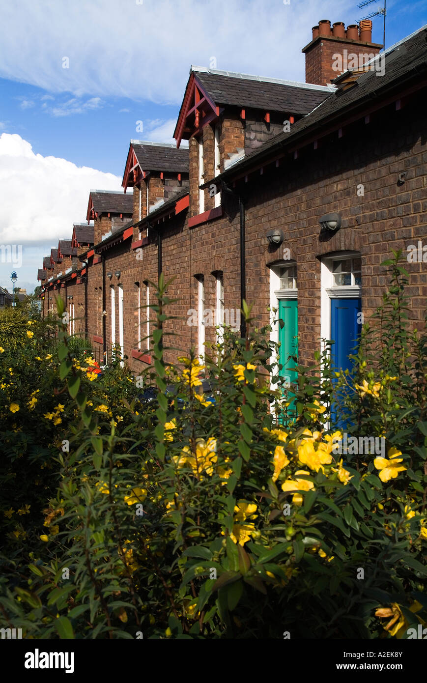 dh  NEWTONGRANGE LOTHIAN Traditional miners terraced town houses house scotland homes row Stock Photo