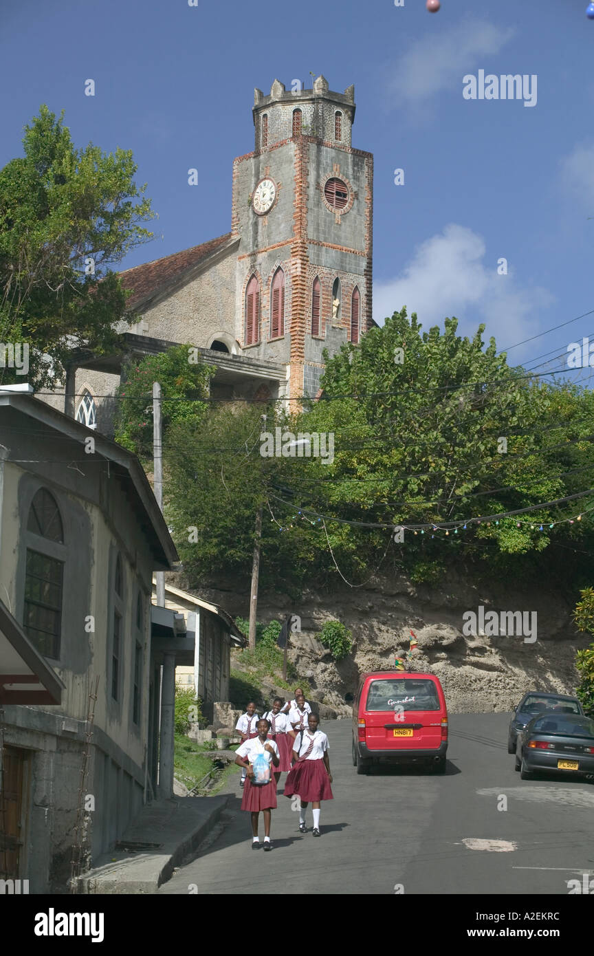 Caribbean, GRENADA, North Coast, Sauteurs, Clock Tower, St. Patricks