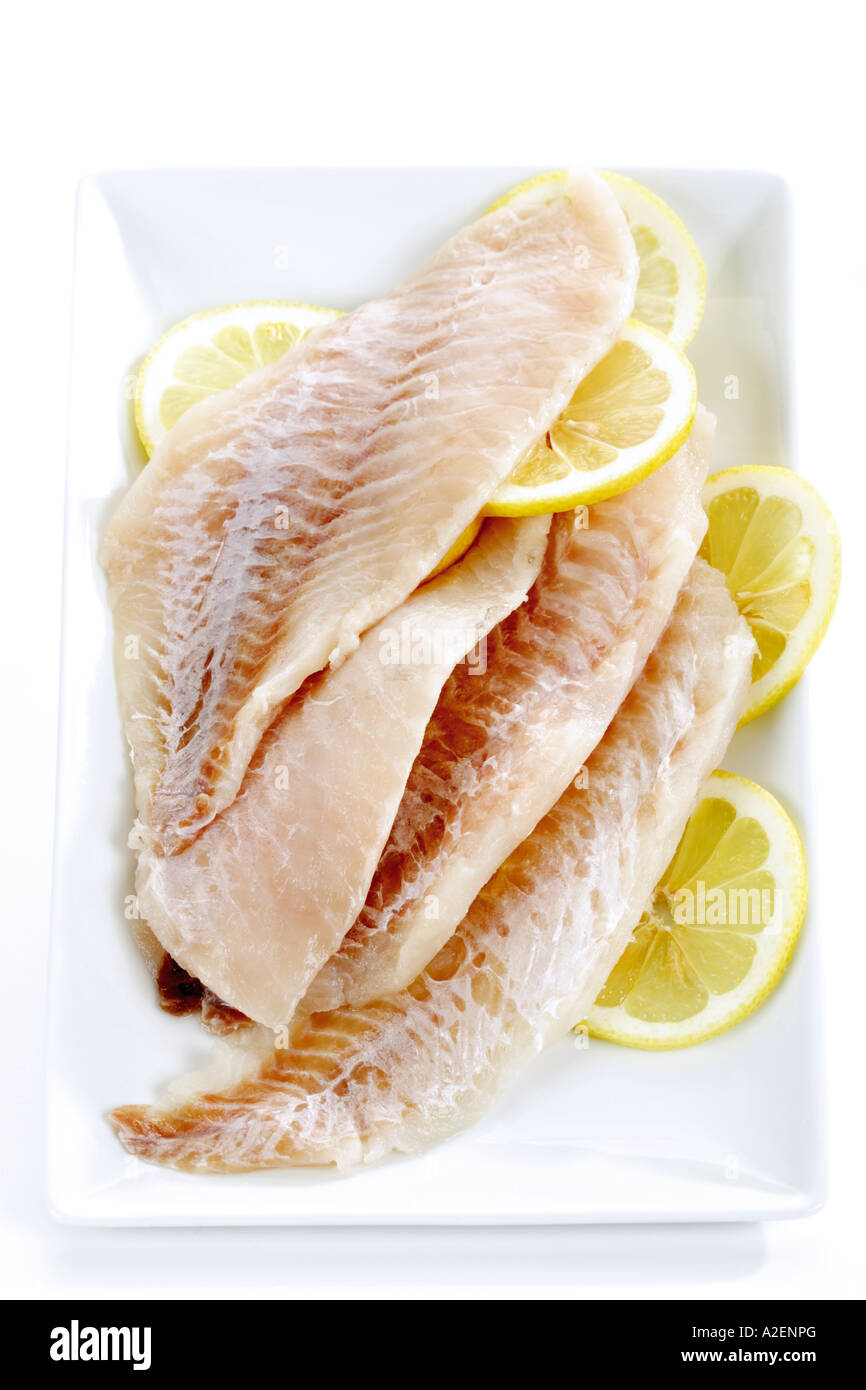 Rotbarschfilets, roh Stock Photo