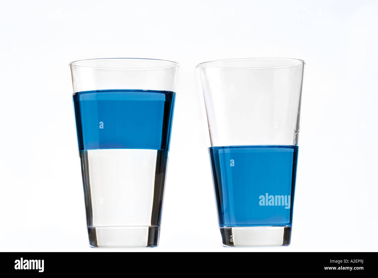 Two glasses with blue liquid Stock Photo