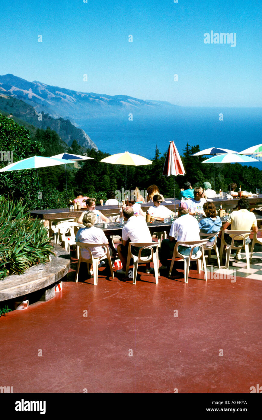 California Monterey Region At Nepenthe's in Big Sur Stock Photo