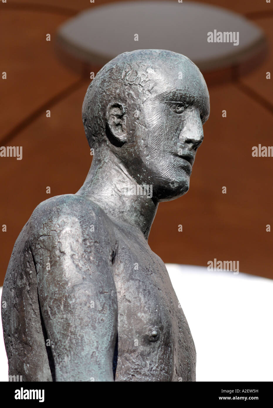 Detail of The Good Shepherd sculpture by Elizabeth Frink in Paternoster Square St Pauls London Stock Photo