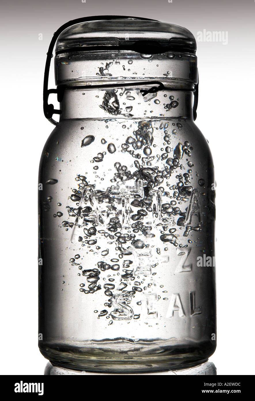 Old fashioned glass canning jar Stock Photo Alamy