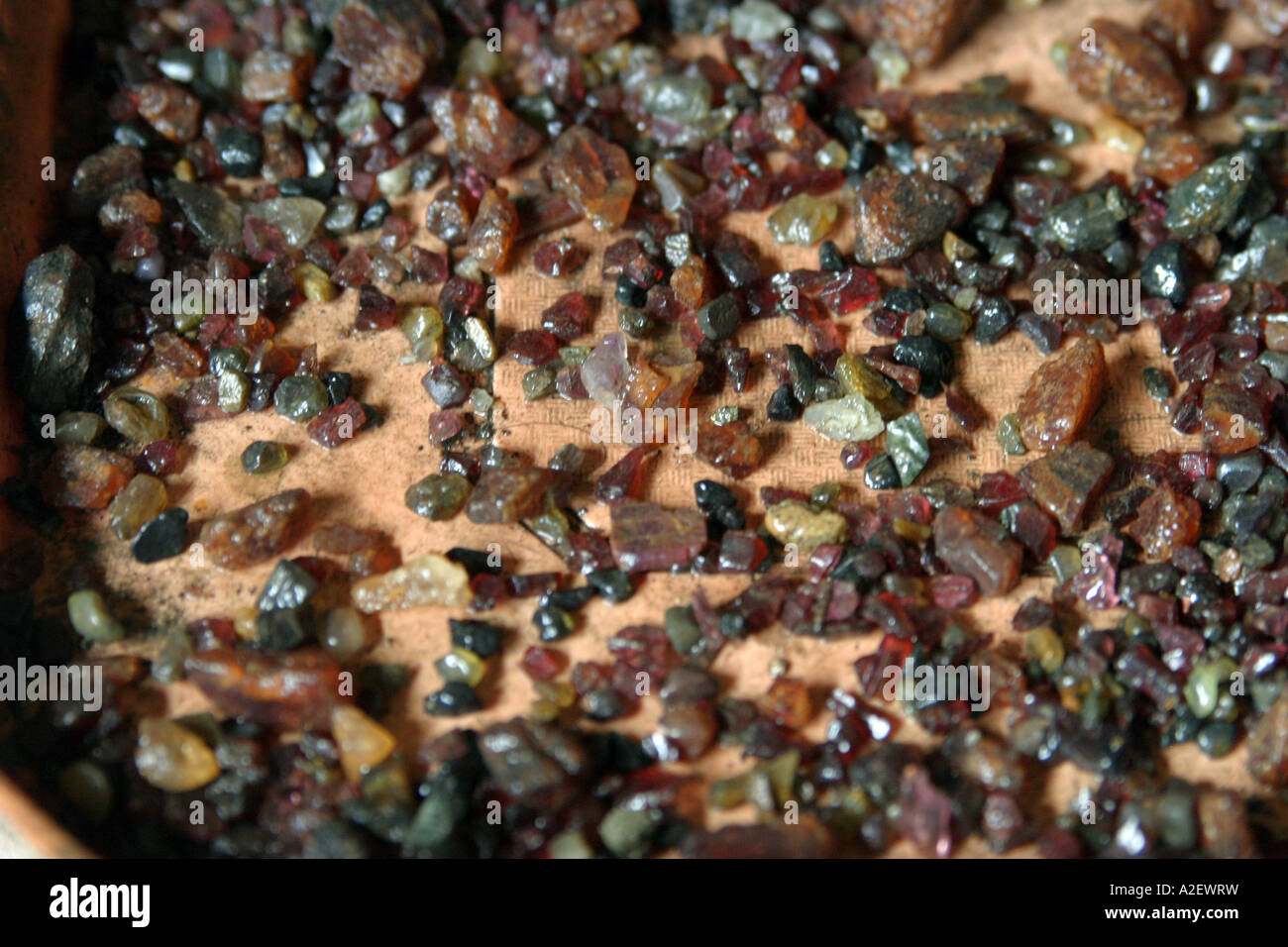 Rough garnets, semi precious stones, Sri Lanka, Asia Stock Photo - Alamy