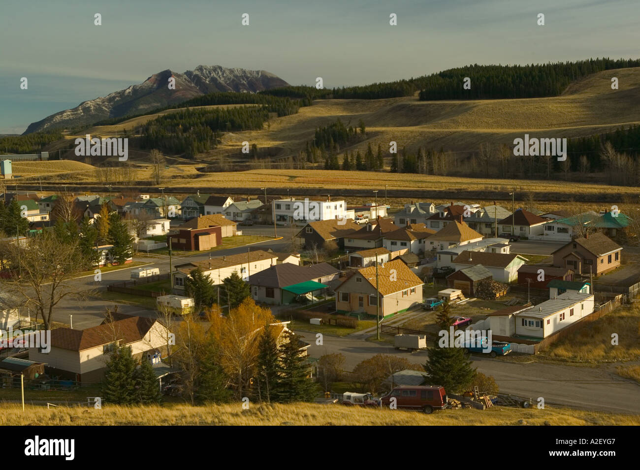 Canada, Alberta, Crowsnest Pass Area COLEMAN, Town View from Crowsnest