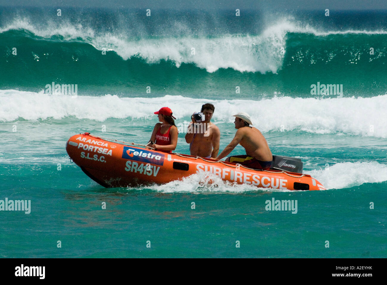 Surf Rescue boat on Portsea Surf back Beach Sorrento Mornington