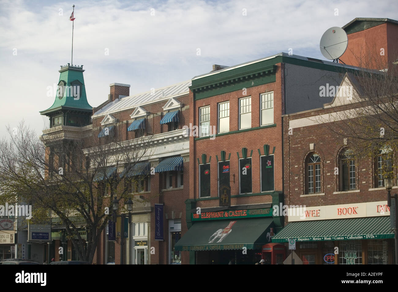 Canada, Alberta, Edmonton Old Strathcona Area, Shops and Cafes along