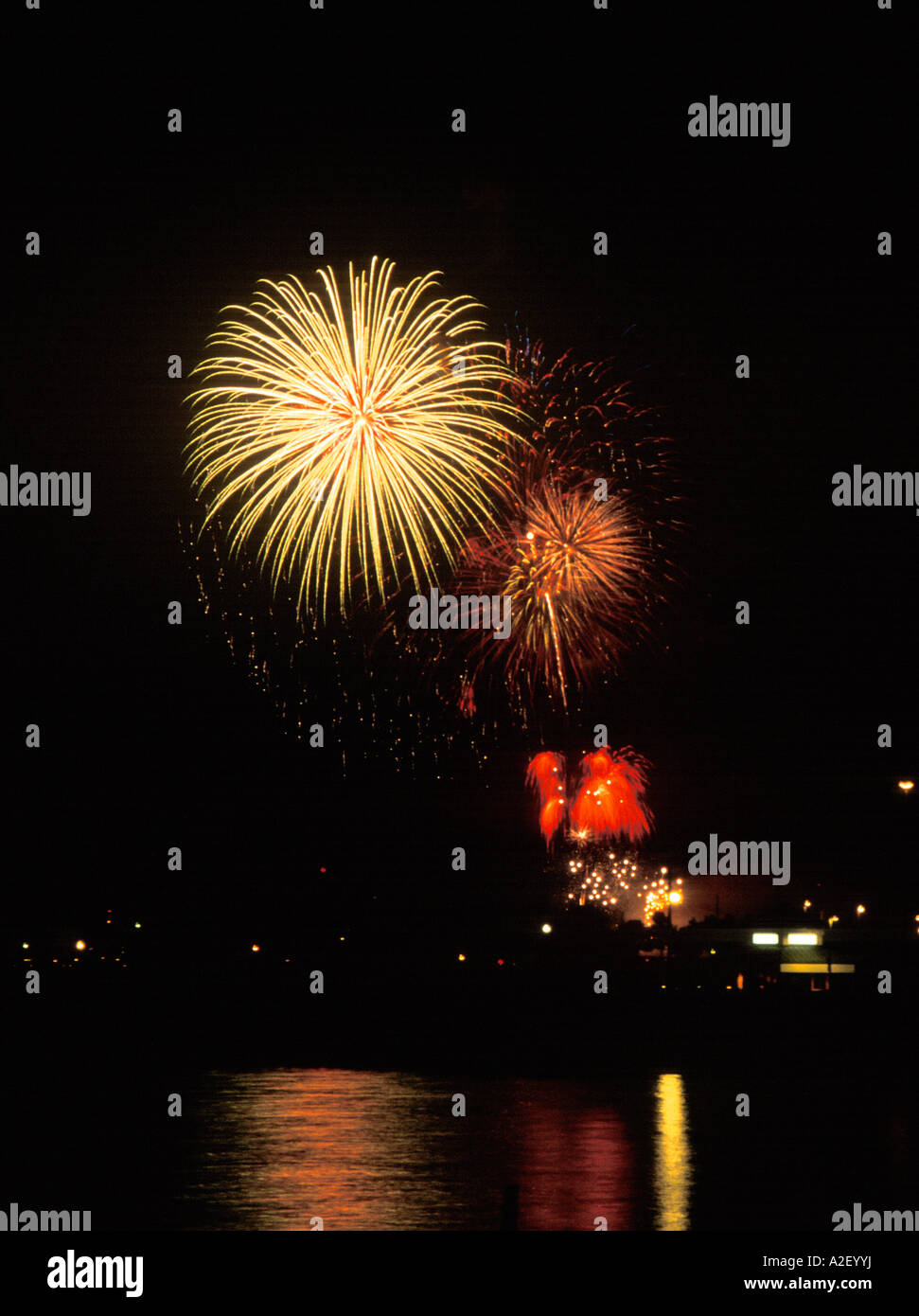 Fireworks display at lakefront Milwaukee Wisconsin USA Stock Photo Alamy