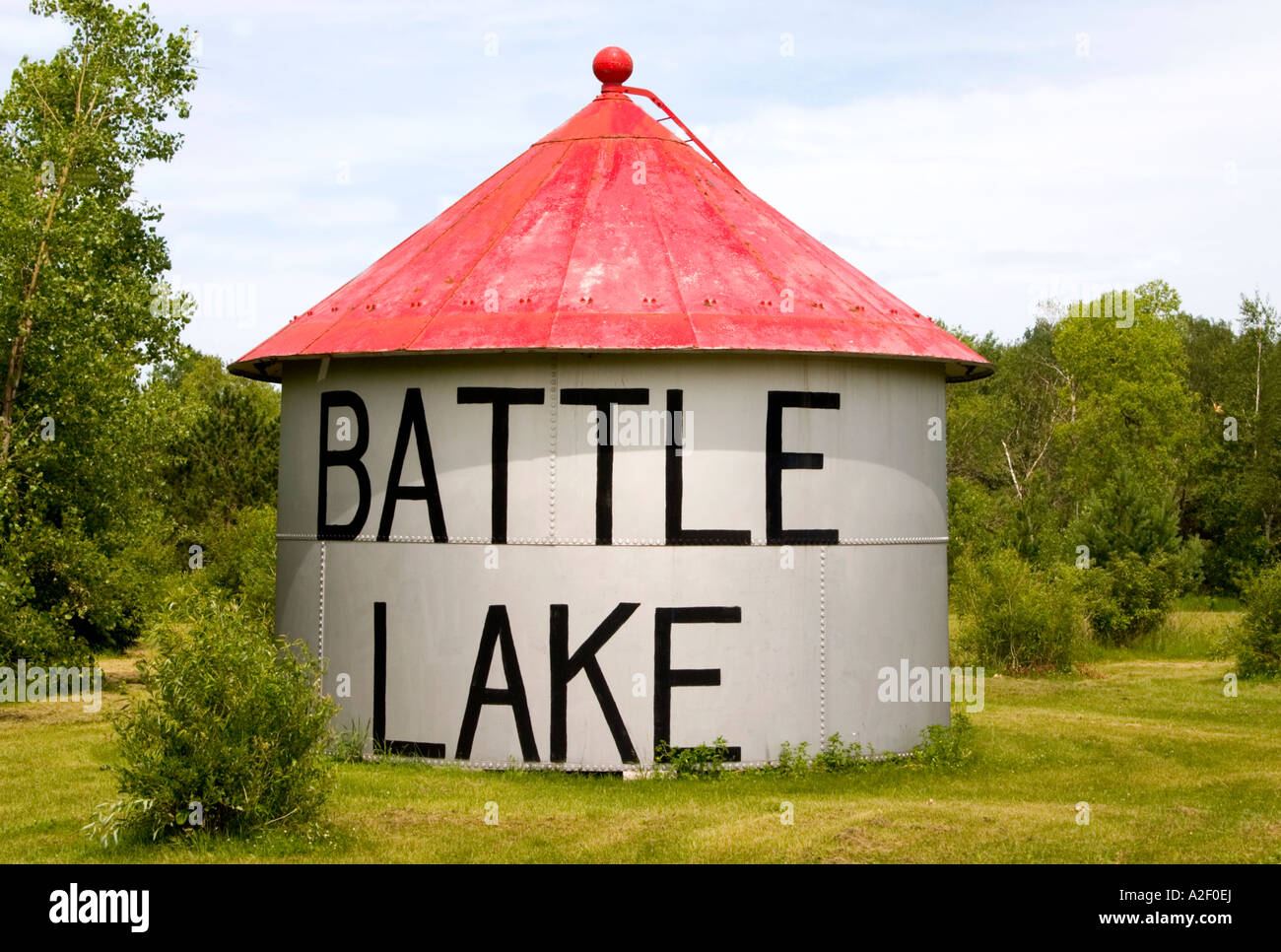 Retired water holding tank. Battle Lake Minnesota USA Stock Photo Alamy