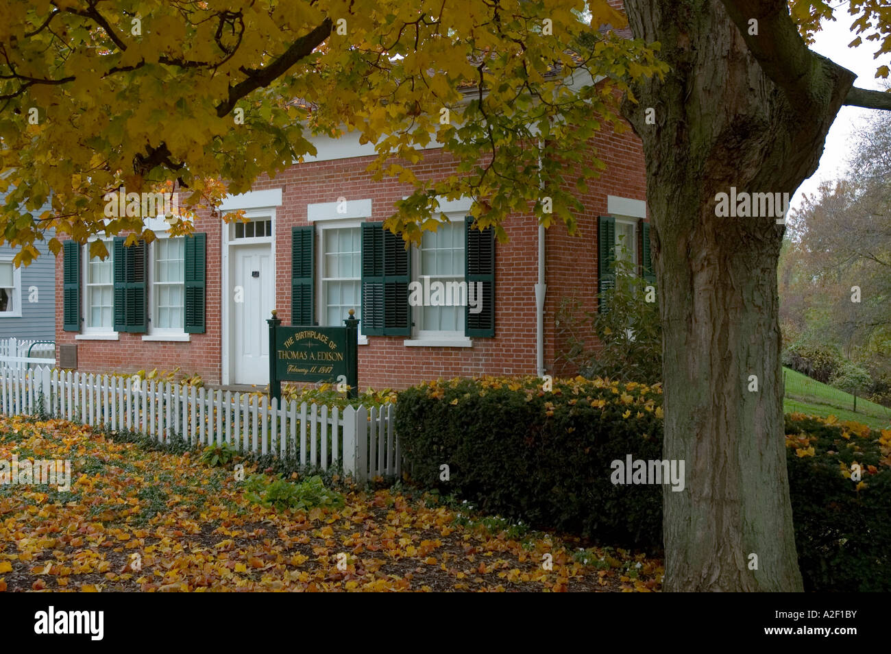 P32 128 Milan Ohio Birthplace Of Thomas A. Edison Property 2 Stock