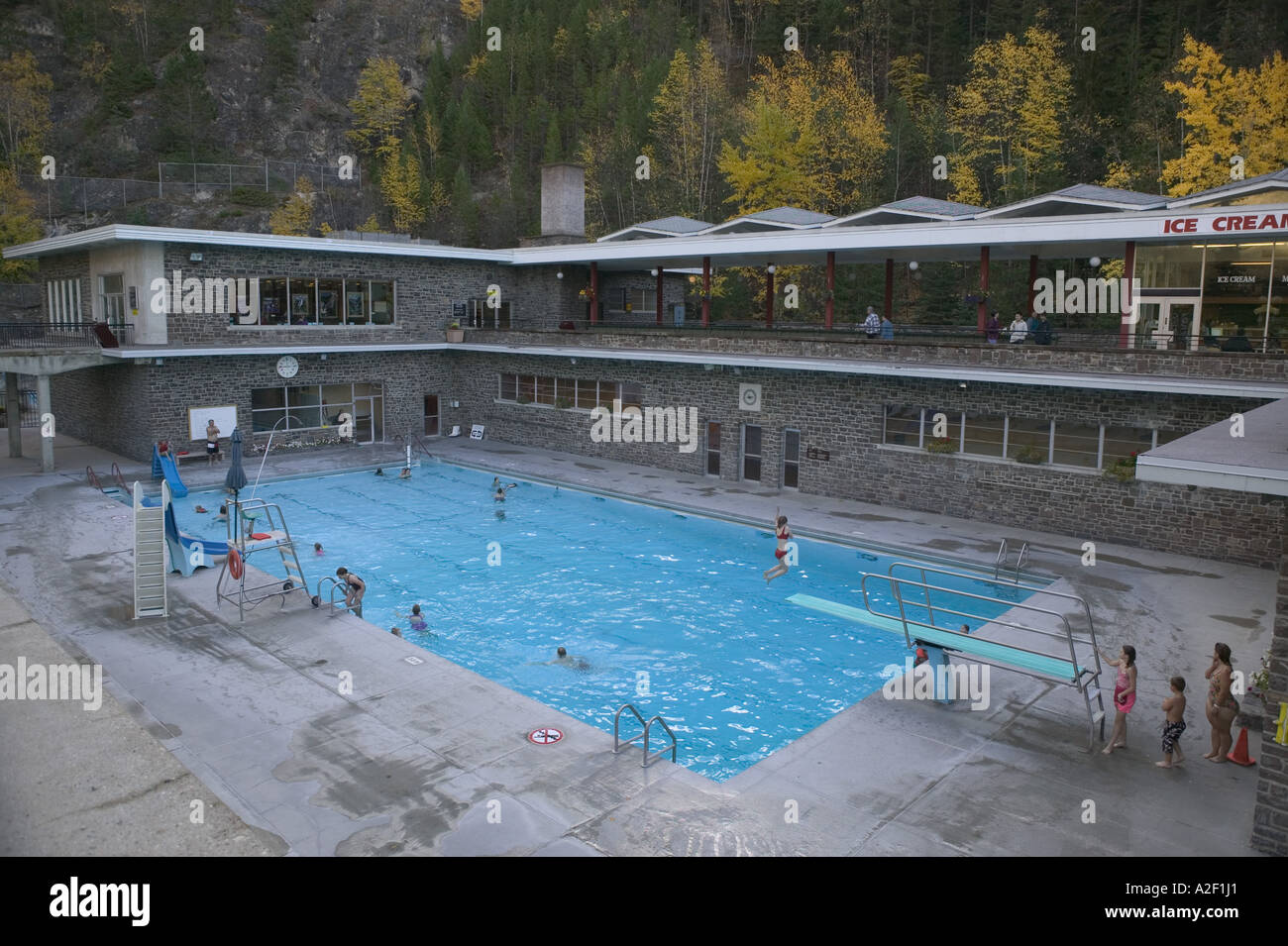 Hot springs swimming pool radium hires stock photography and images