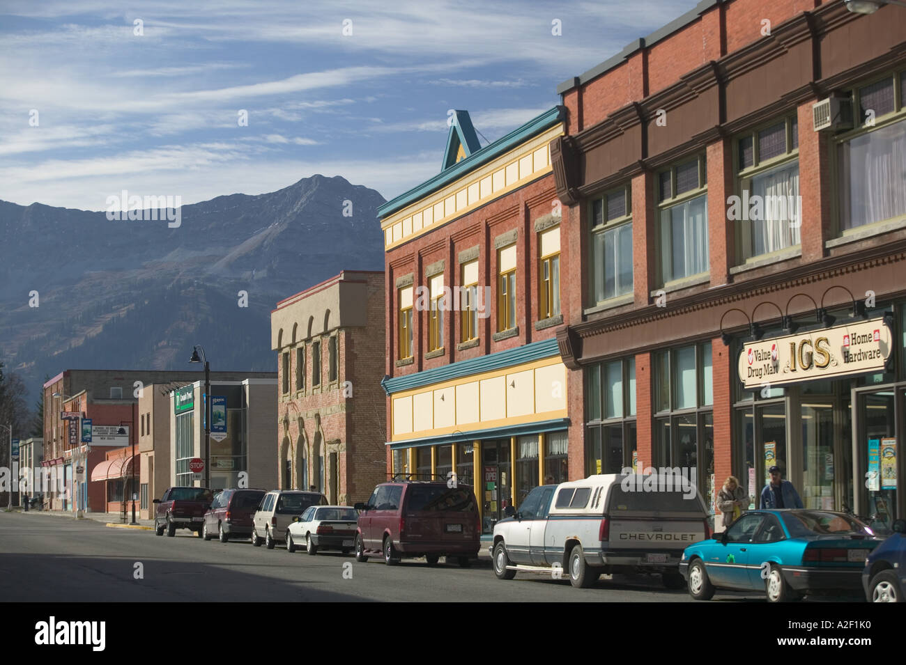 CANADA, British Columbia, Fernie. Main Street of East Kootenay Town