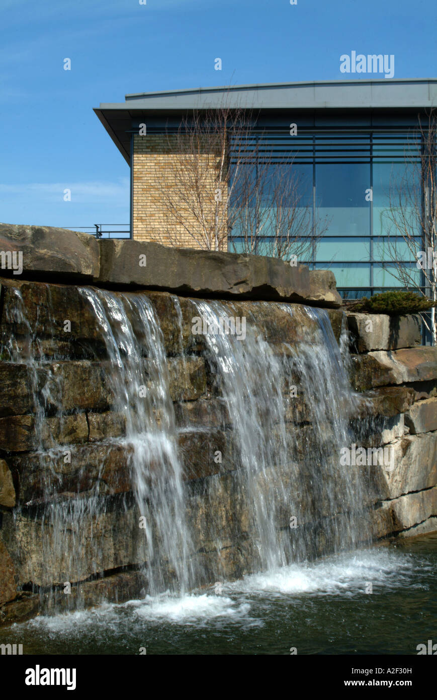 Artificial waterfall Oxford Business Park, Garsington Road, Cowley
