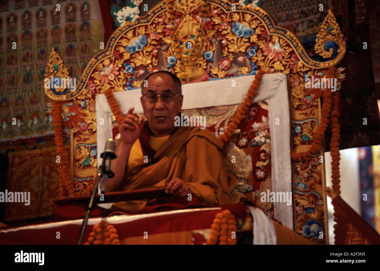 The Dalai Lama gives his annual teaching in holy Buddhist pilgrimage site in Bodhgaya, India Stock Photo