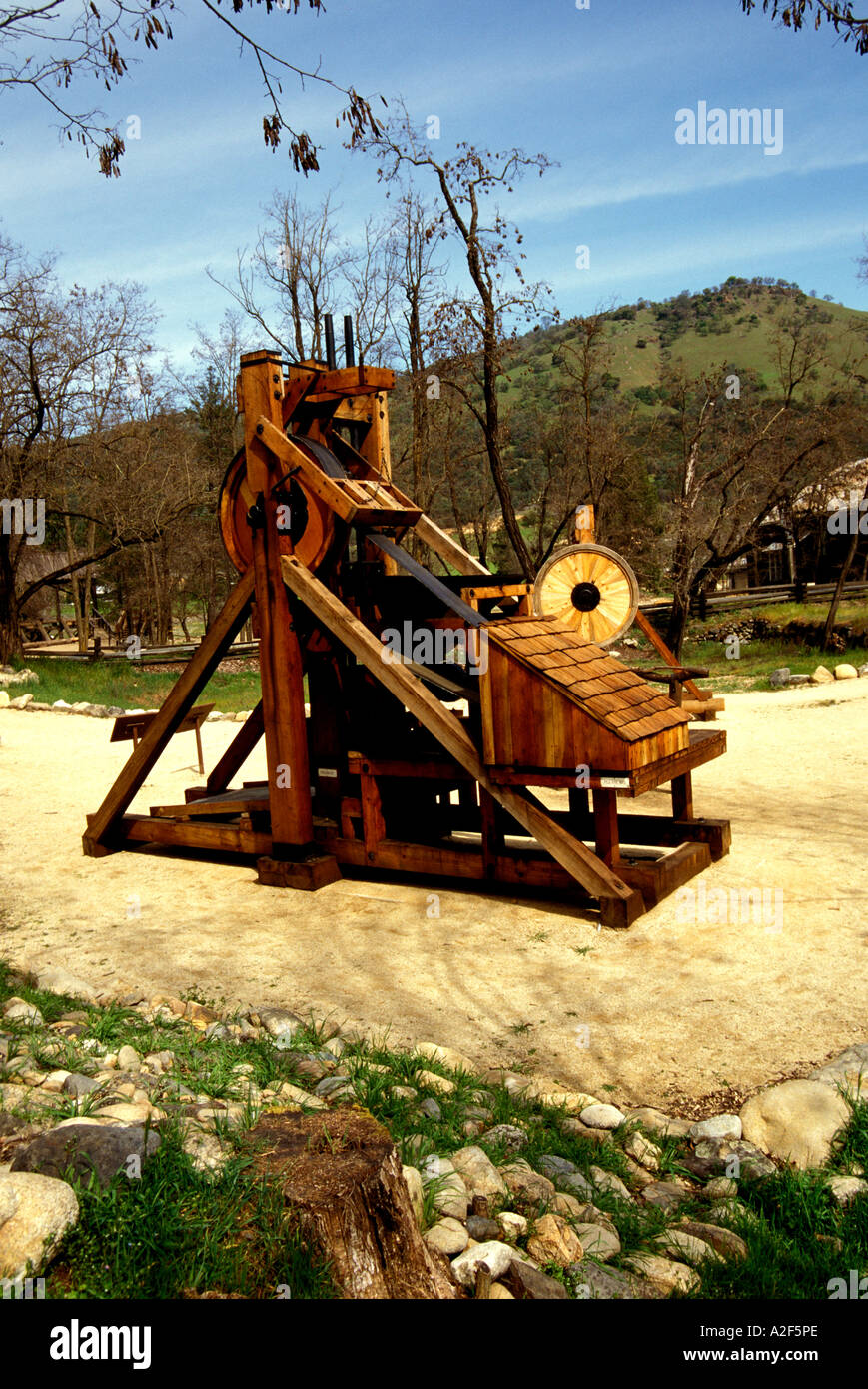 California Gold Country Stamp mill at Coloma Gold Discovery site Stock
