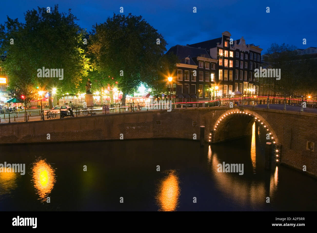 Amsterdam Herengracht at twilight Stock Photo