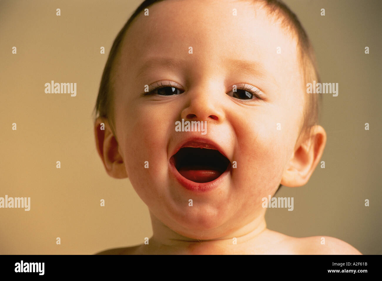 HEADSHOT OF BABY Stock Photo