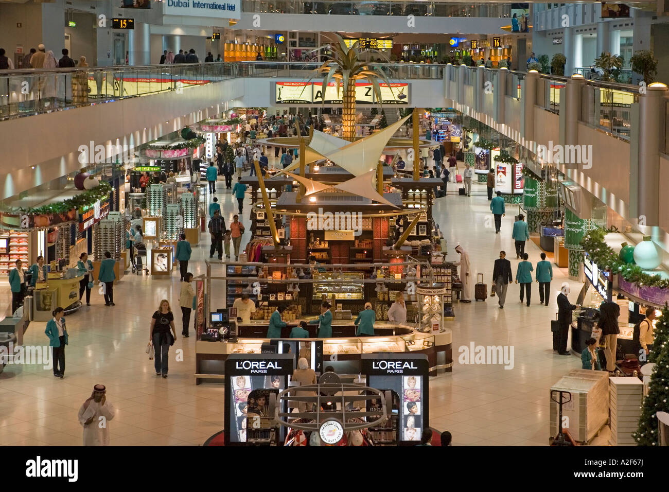 Dubai International Airport Dubai United Arab Emirates terminal duty free shopping zone Stock Photo