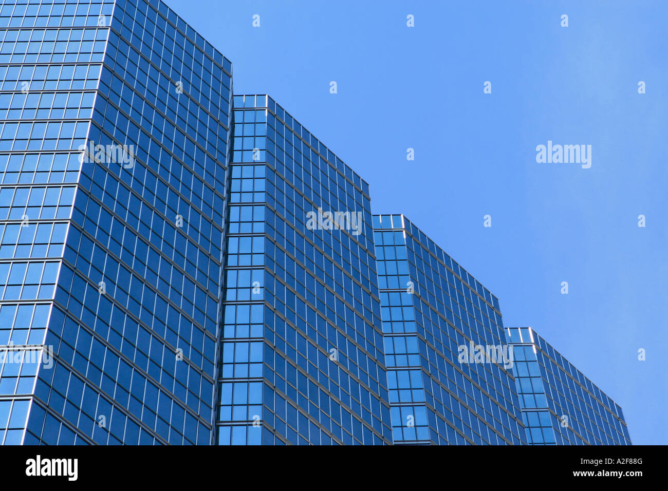 These windows on a blue sky are downtown toronto Canada Stock Photo