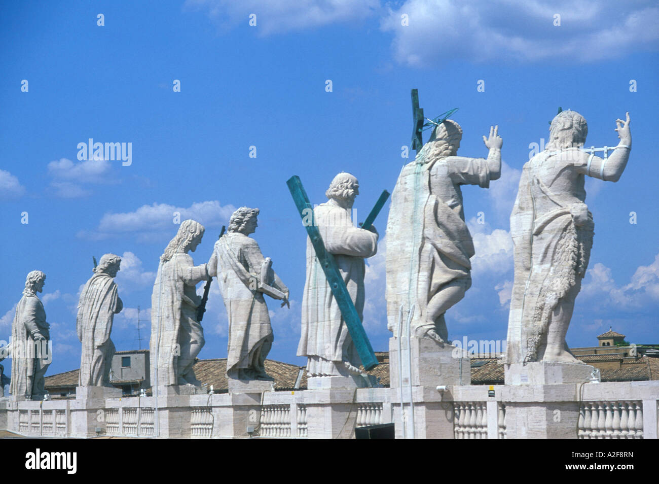 Statues of Jesus and the apostles on top of St. Peter's Basilica, The