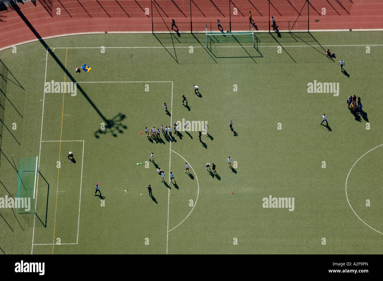 Paris, football ground near Eiffel Tower Stock Photo Alamy