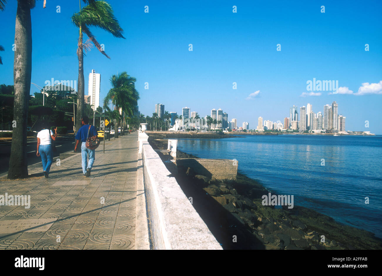 Panama City Promenade Stock Photo
