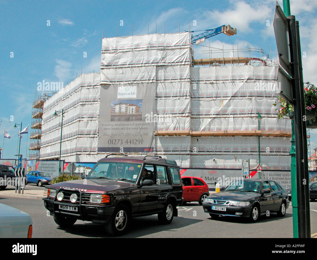 housing development under construction overlooking the River Adur and